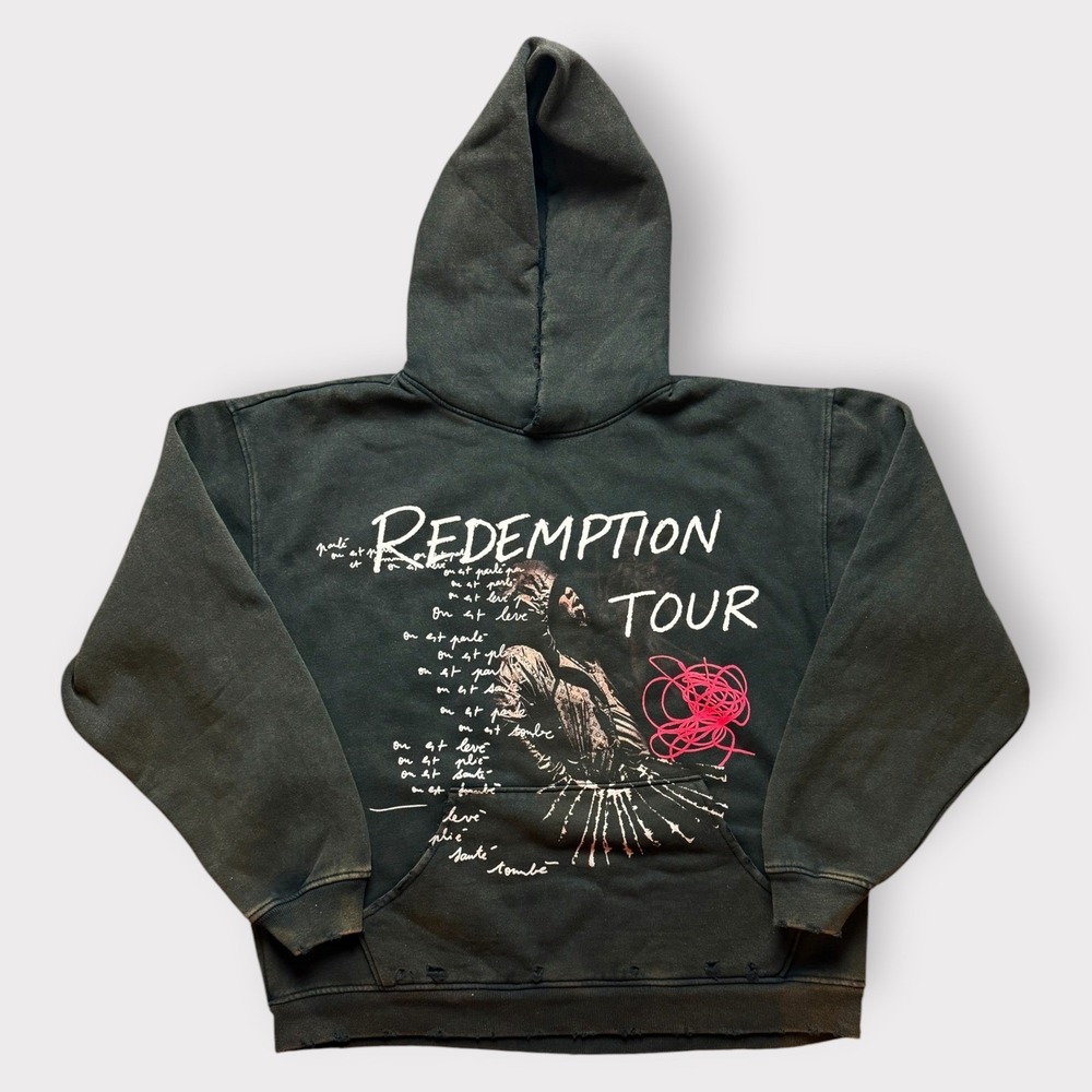 Rod Wave Redemption Tour Hoodie Washed Black Graphic Merch Mens Medium
